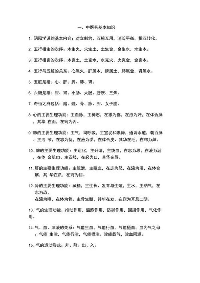 有哪些中医小知识；关于中医的知识