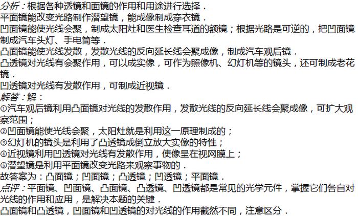凹凸镜的知识点小学科学 - 凹凸透镜