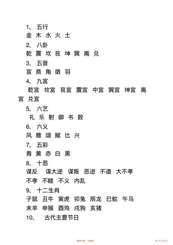 经典中国文化常识大全集 中国文化常识汇总