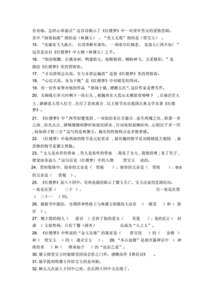 必会的3000个文学常识题 文学常识100试题及答案