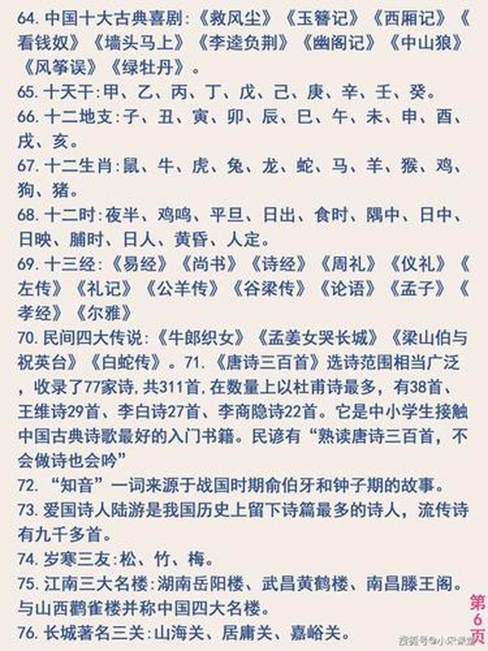 100个中国文化常识有哪些，日常生活常识题500道