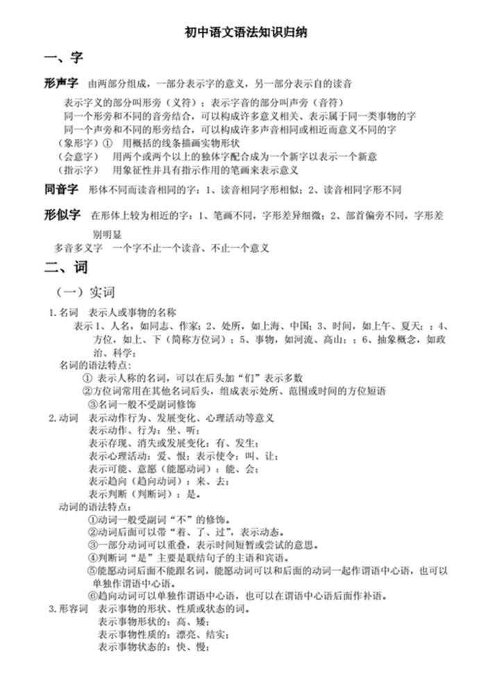 初中语文知识大全内容；初中语文包括哪些内容