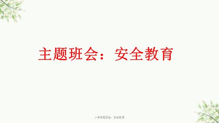 小学生安全教育班会教案 - 小学生常规教育主题班会