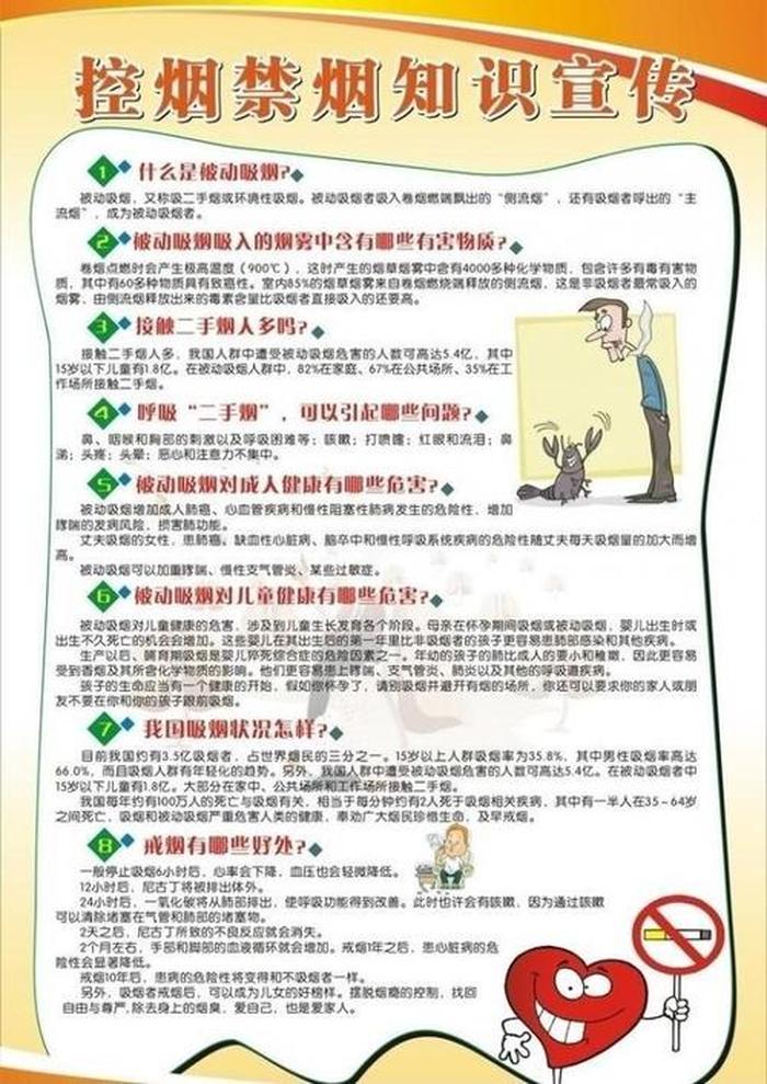 禁烟小知识十条；禁烟问题大全