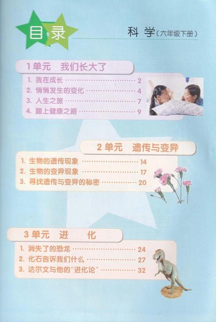 有关小学科学方面的知识，义务教育六年级科学下册大全