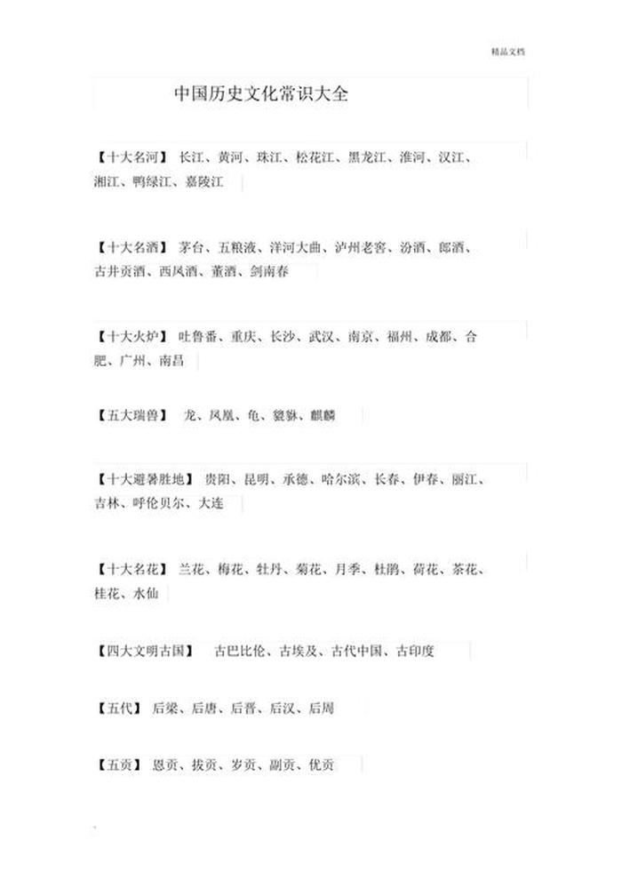150个历史小常识大全、生活常识知识大全