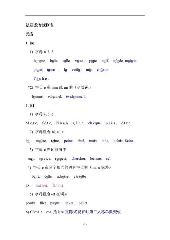 法语发音小知识；法语发音规则总结