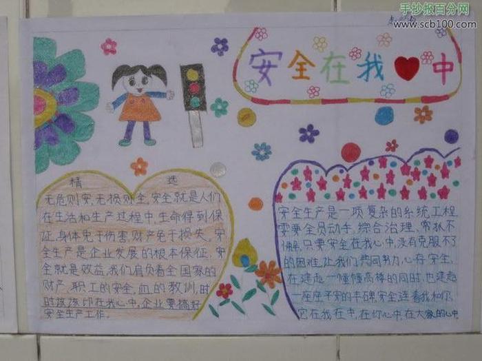 关于科学小常识的手抄报 - 有关安全的手抄报