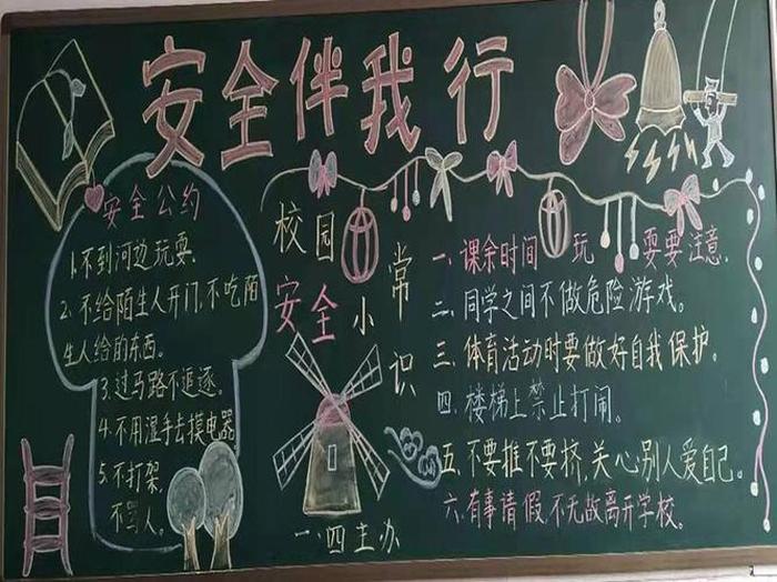 关于安全教育的黑板报；安全教育主题黑板报