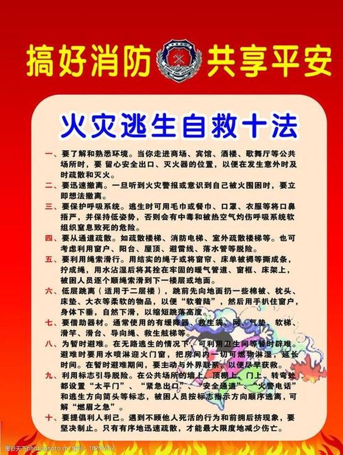火灾基本知识常识、消防知识基本十个常识