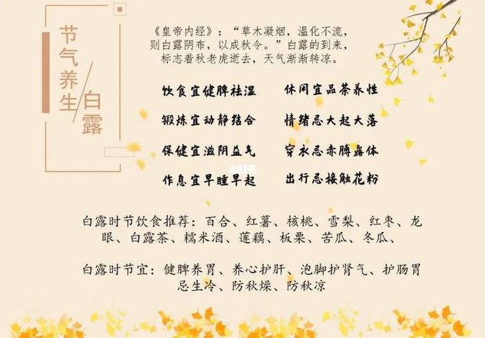 养生知识100条白露 - 白露养生要诀