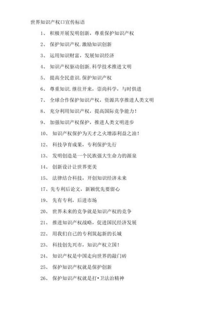 知识产权保护宣言，知识产权口号宣传语
