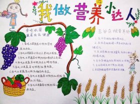 营养健康小知识手抄报、营养与健康手抄报文字内容