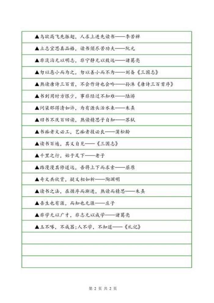 有关知识的名言名句二年级上册 二年级上册名言警句积累