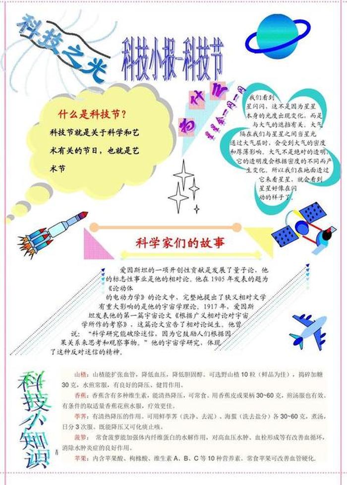 科学知识小报电子版清晰，科学小报的内容