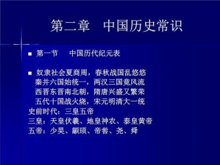 中国知识大全收藏、268个中国历史常识
