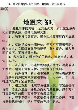 地震知识科普 防震小常识10条