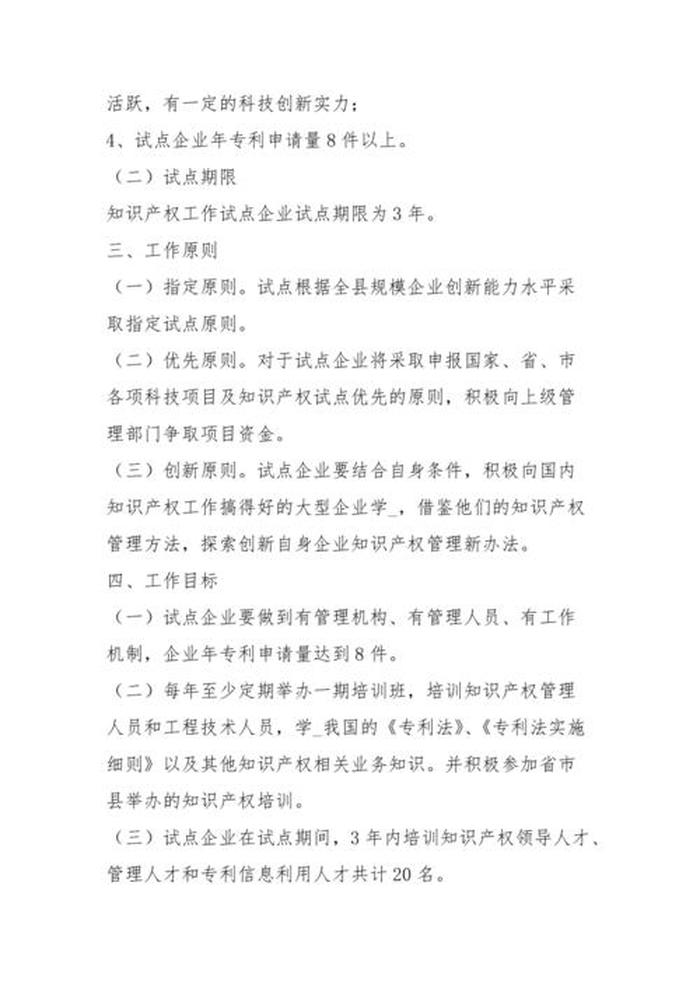 知识产权工作计划，知识产权优势企业工作方案