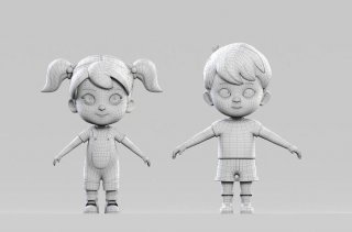 动画人物模型制作，卡通人物建模