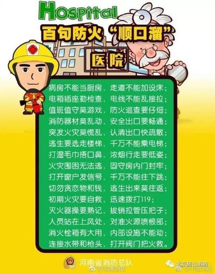 幼儿防火安全小常识100条 防火安全知识顺口溜