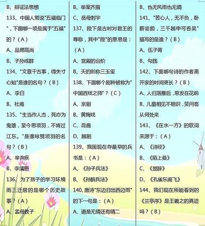 国学常识100个大全 - 国学小知识