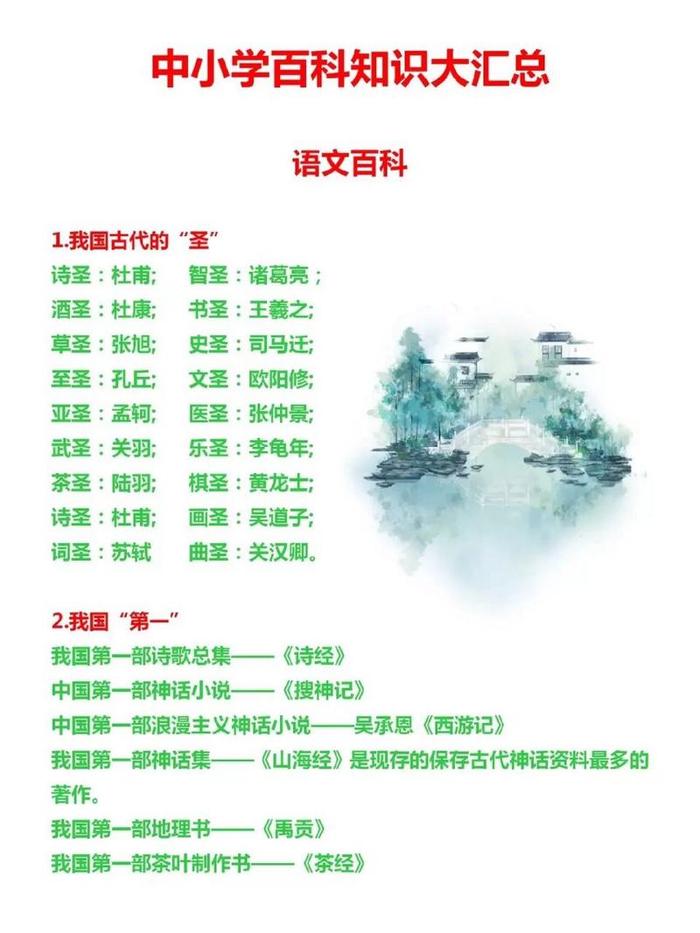 初中必备百科知识，初中百科知识大全及答案