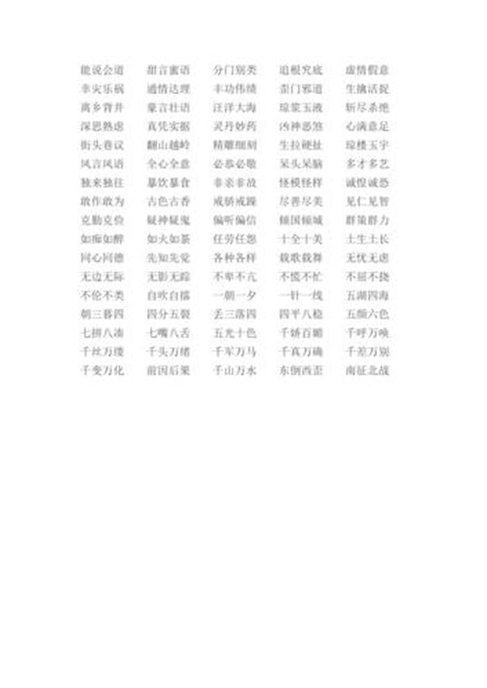 含有近义词的成语、AABC式的成语