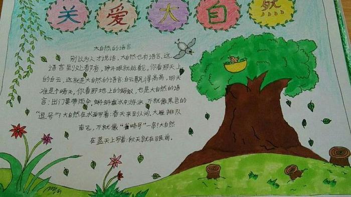 大自然科普类的手抄报怎么画，美丽的大自然绘画作品