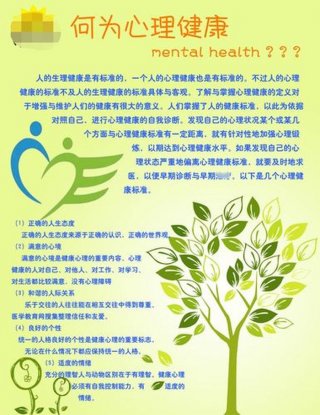 心理健康知识资料大全图片；心理健康科普