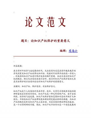 知识产权的论文简短、以知识产权为主题的论文