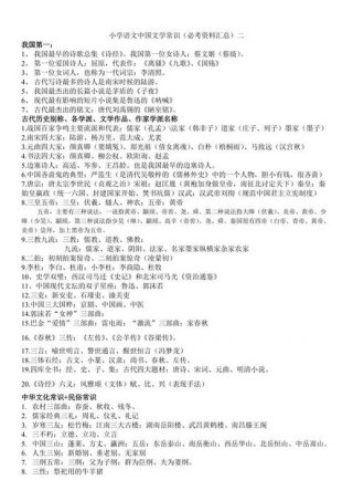 200道必背文学常识题，文学常识100条