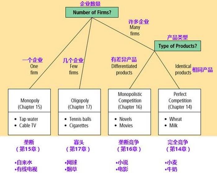知识可分为四种类型 - 市场结构的四种类型
