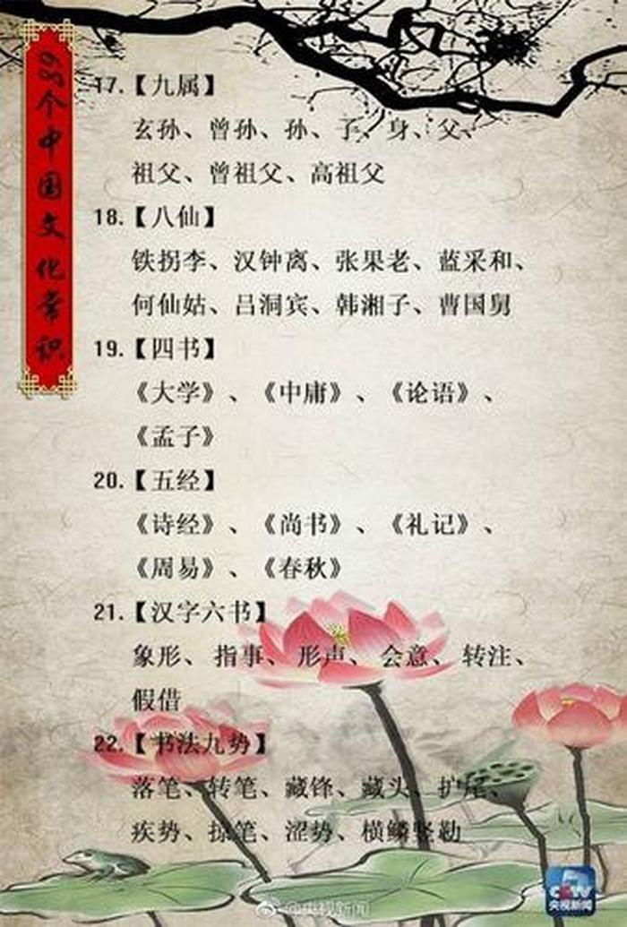 文化常识3000个；古代文化常识大全