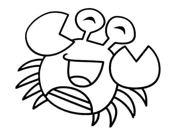 稀奇古怪的容器线条画图片 螃蟹简笔画