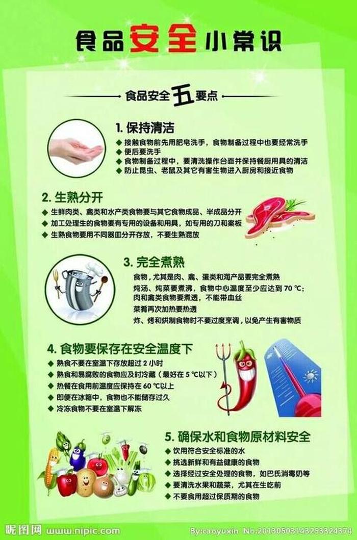 日常健康小常识；饮食安全小知识10条