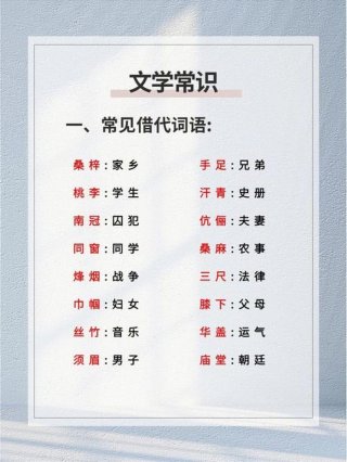中国必知的文化常识有哪些；中国必知的文化常识