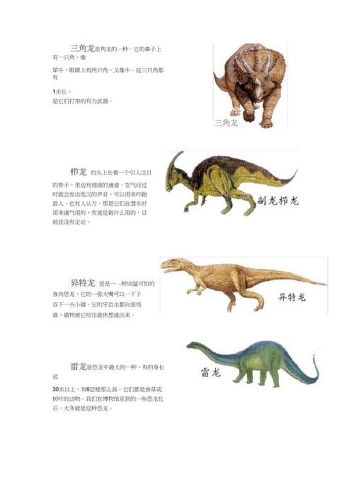恐龙百科知识 恐龙名称大全及图片