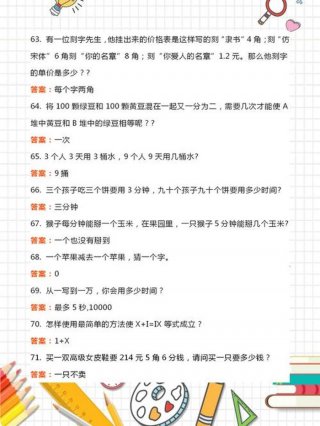 小学生必须知道的知识点；趣味常识100题及答案