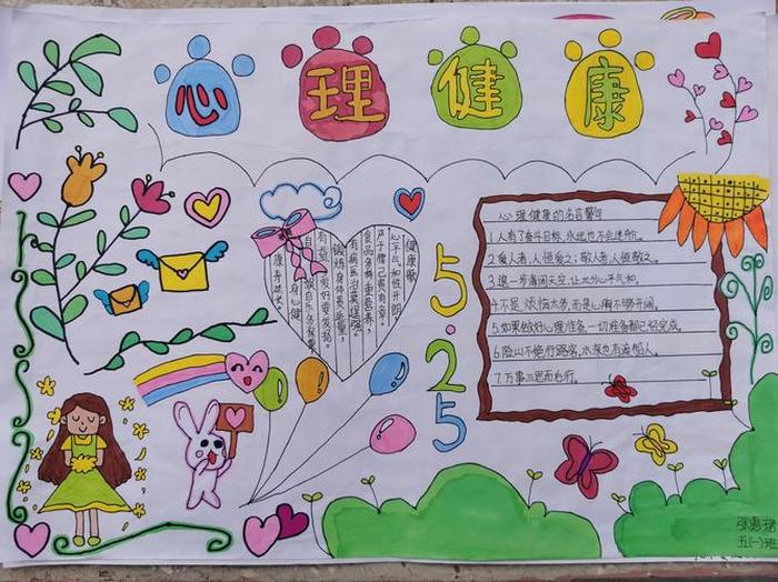 关于心理健康的手抄报图片；心理健康画报简单又漂亮