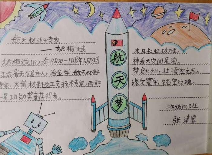 手抄报中国航天知识 - 我的航天梦手抄报