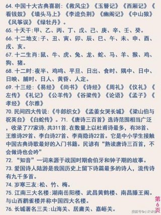 文学常识大全，中国文化知识100题(附答案)