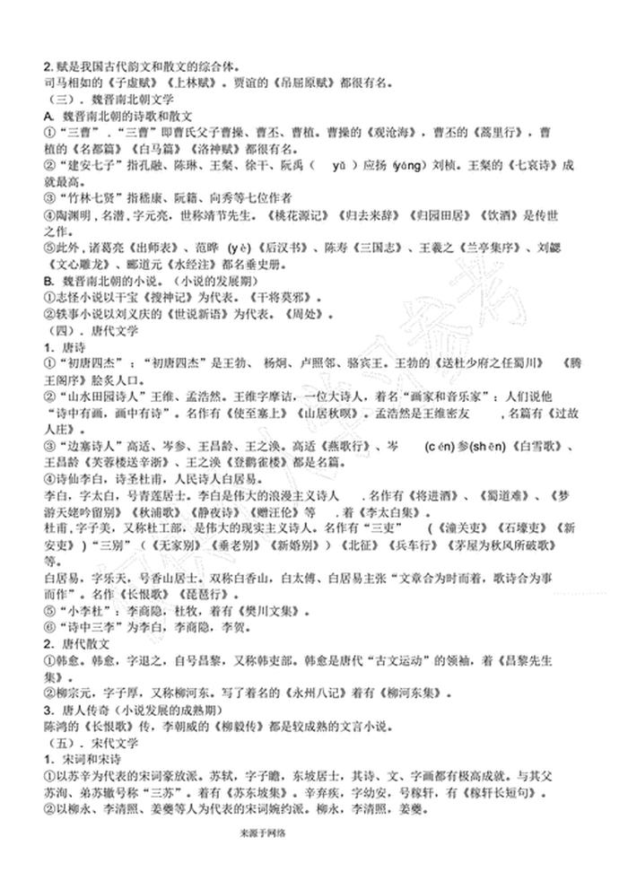 文学常识大全汇总免费下载 中国文学常识大全汇总必考