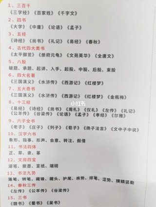 文学常识100条小升初必考；小升初必考课外阅读