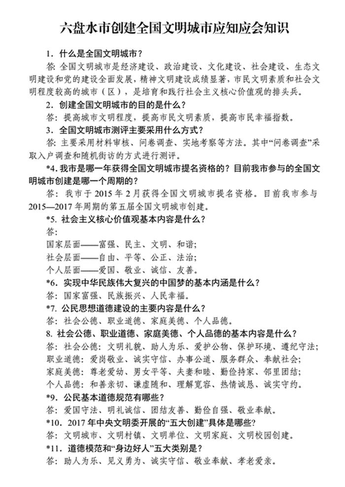 日常生活应知应会的基础知识，应知应会的基本内容
