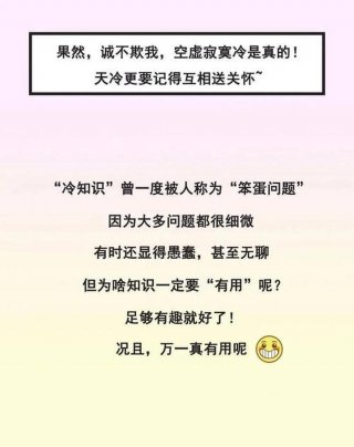有趣的冷知识文案；冷知识文案素材300字左右