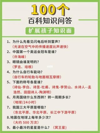 百科知识问答 - 孩子必知的中国知识