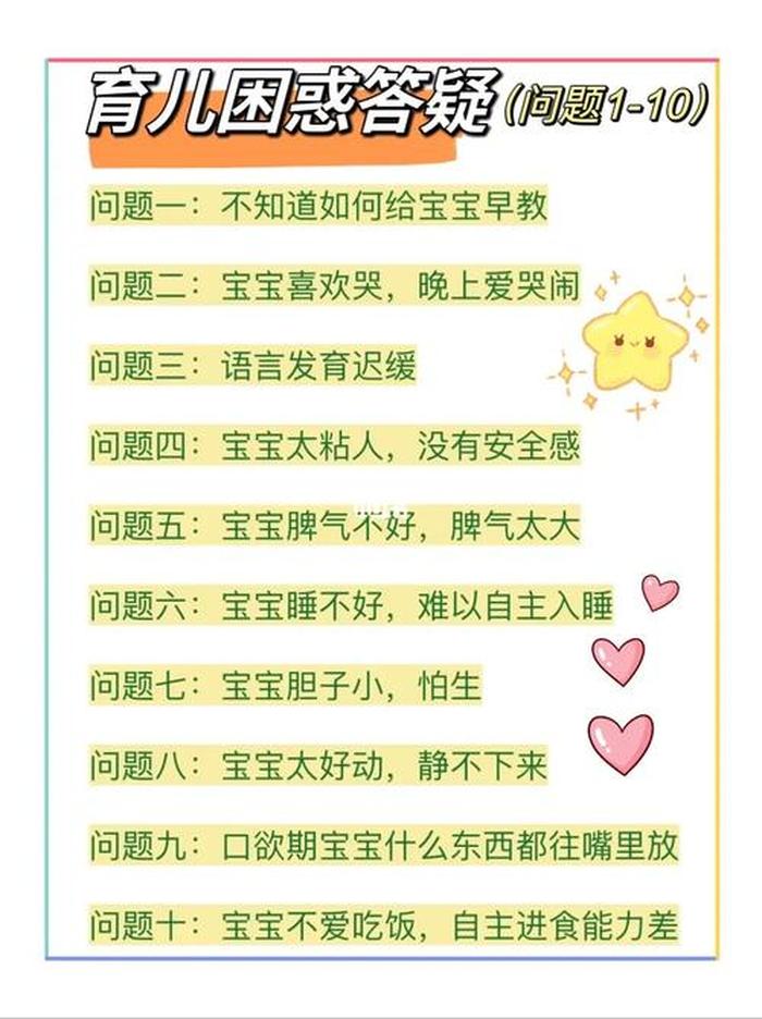 关于育儿的问题有哪些 你在育儿方面遇到哪些问题和困惑