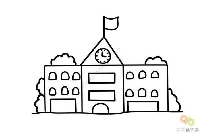 漫画学校怎么画 - 学校漫画简笔画
