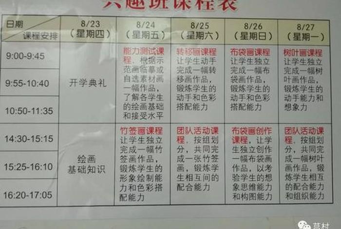 兴趣班有哪些课程；兴趣班都有啥
