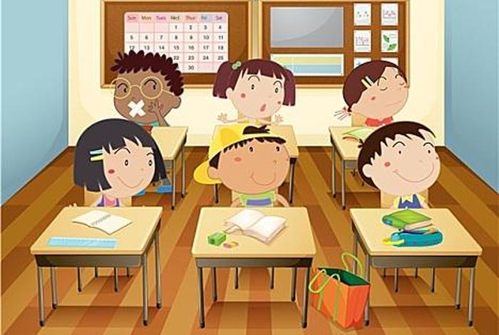 学校课堂图片；学校课堂卡通图片